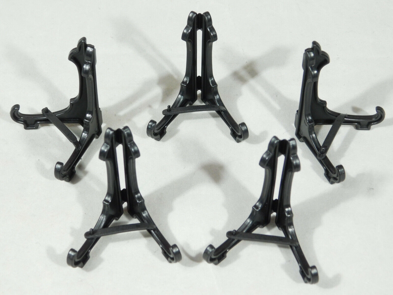 Easel Display Stand Lot of FIVE Mini Size Plastic Folding Black Color