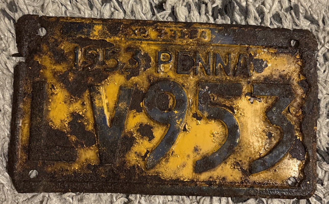 Vintage 1953 Pennsylvania License Plate