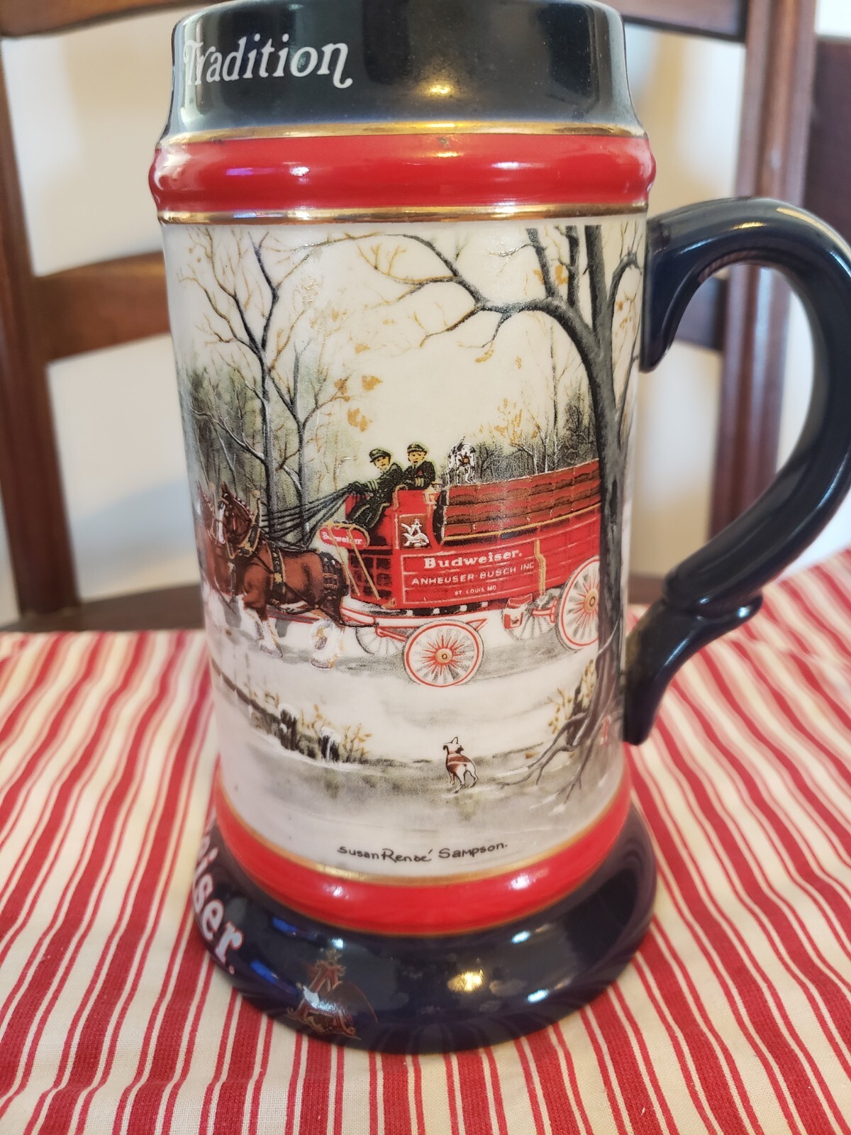 Vintage Budweiser 1990 Collectors Series An American Tradition Beer Stein/Mug