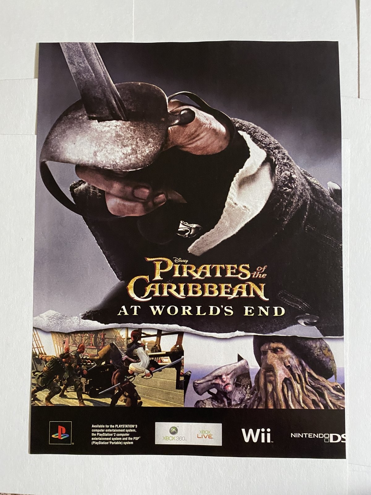 Pirates of the Caribbean At World's End PS3 Xbox 360 Wii DS Print Ad Poster