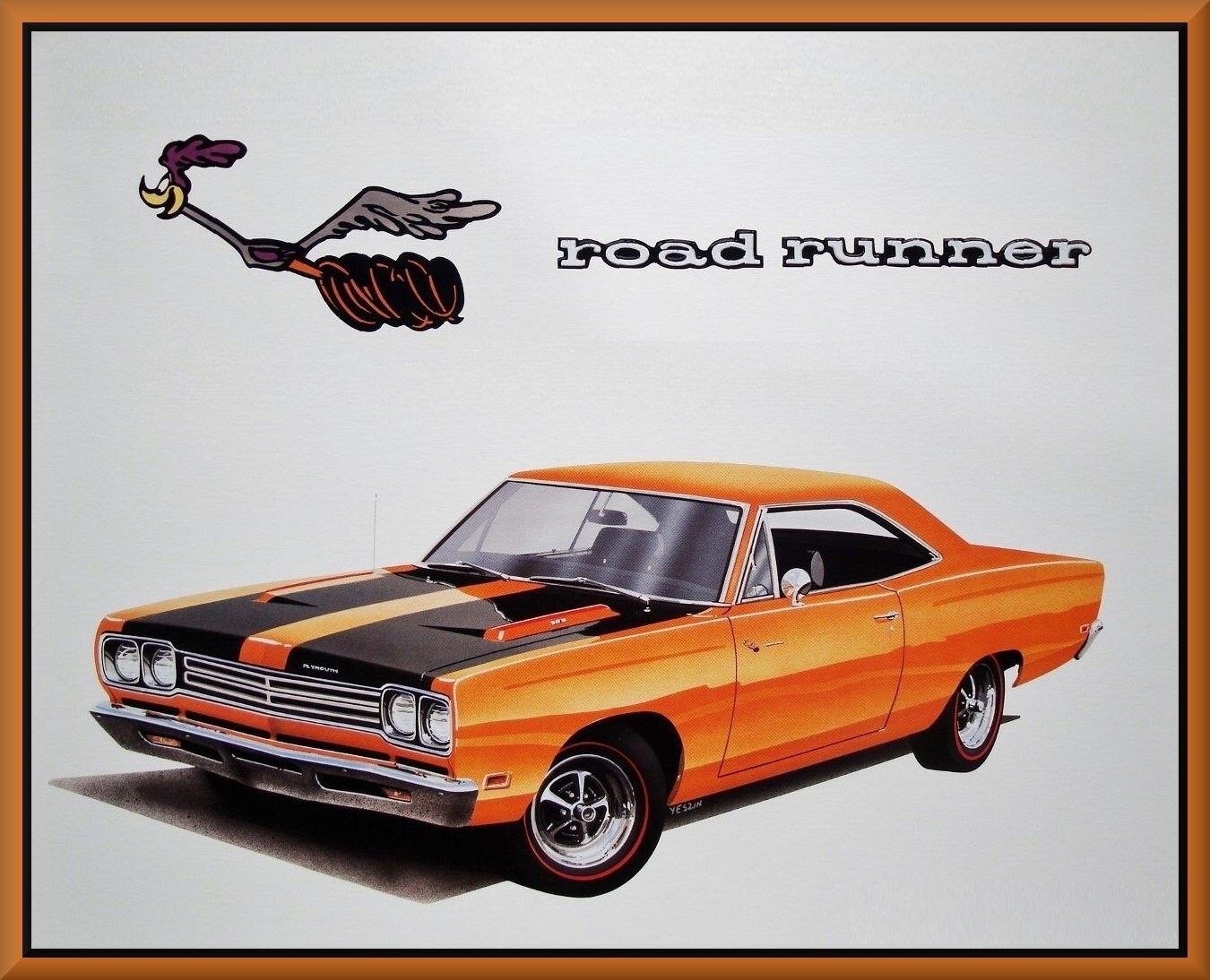 1969 Plymouth Road Runner Orange, Toolbox - Refrigerator Magnet, 42 MIL