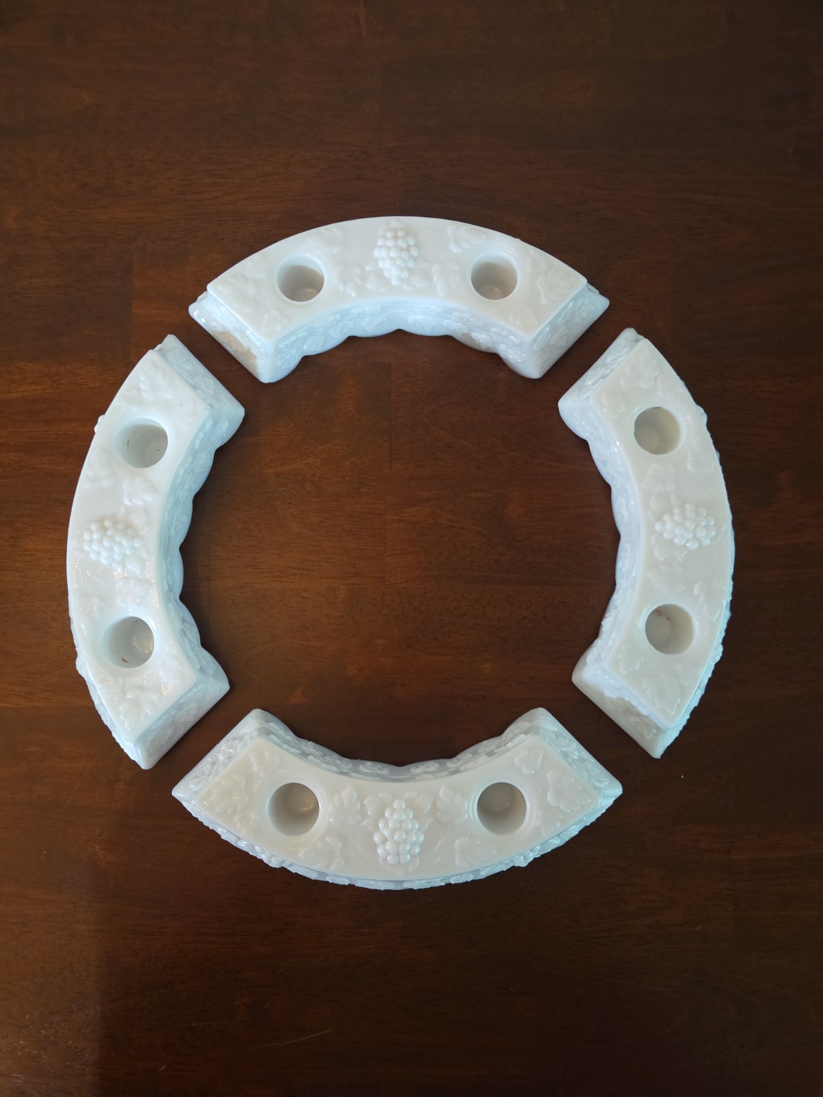 Westmoreland Paneled Grape Milk Glass Dbl Light Taper Candle Holder Wedding Westmoreland Paneled Grape Milk Glass Dbl Light Taper Candle Holder Wedding
