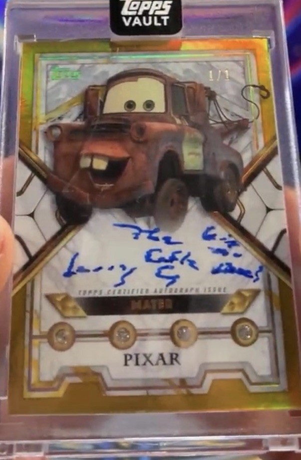 2026 Topps Disney Vault Mater Quad Diamond 1/1 Larry The Cable Guy “Get Er Done”
