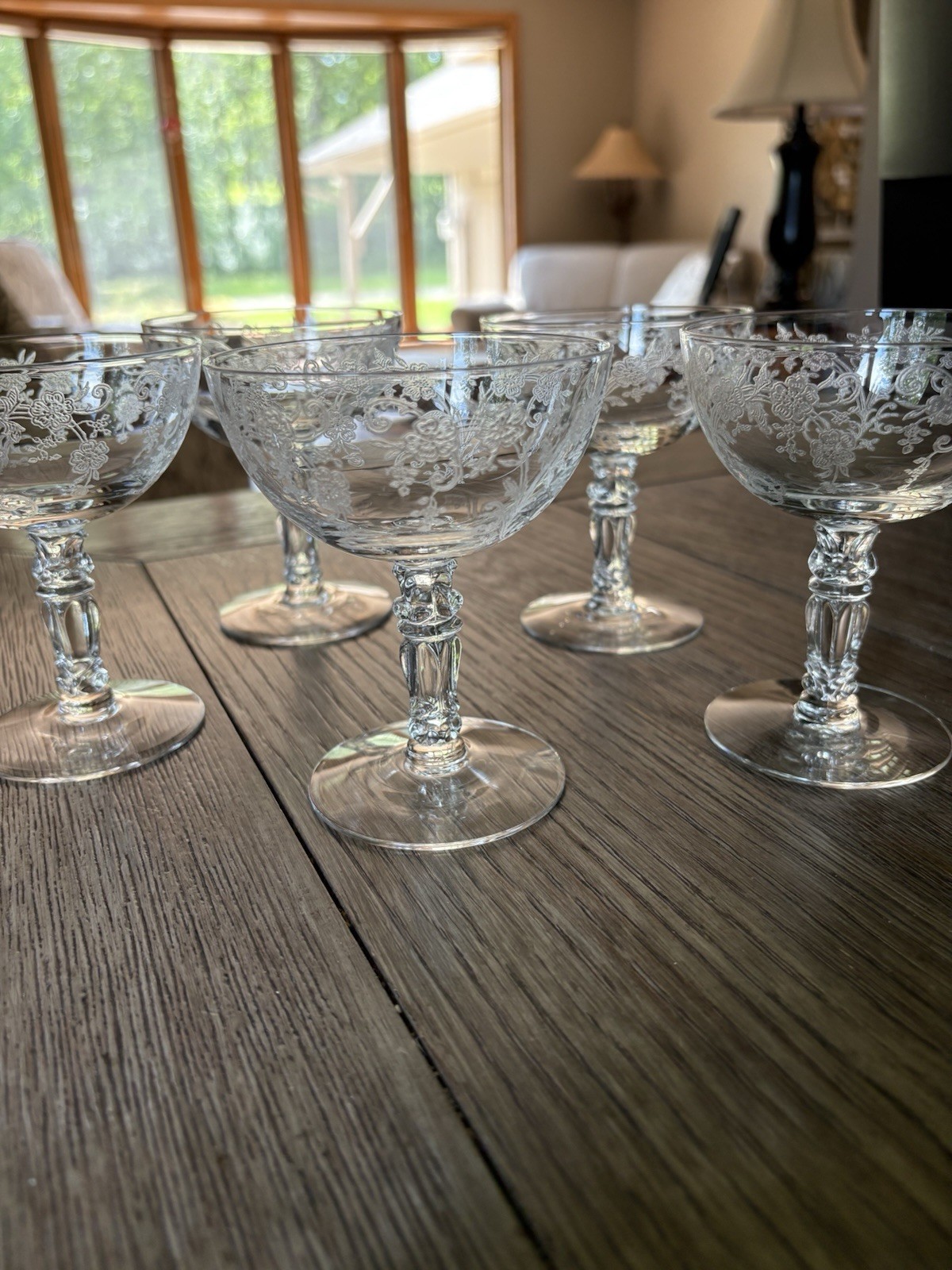 Fostoria BUTTERCUP 5 Low Sherbet or Champagne Goblets 4 3/8