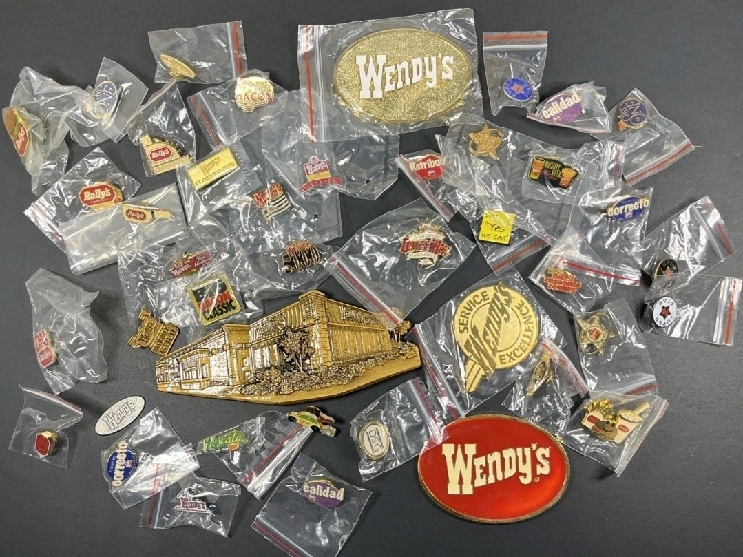 Wendy’s Nostalgia Pins and More - Lot Of 30 Items - GREAT FOR WENDY\'S MANAGERS