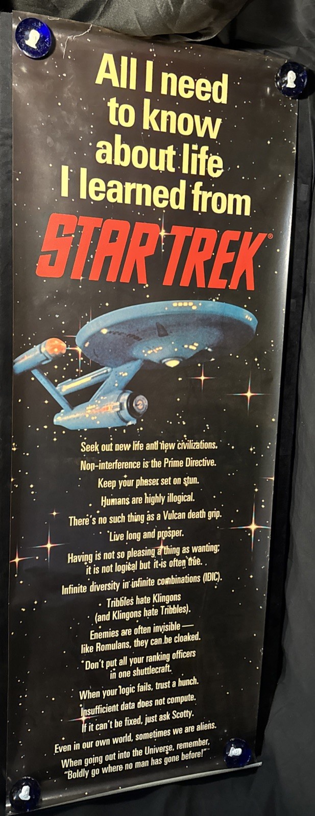 All I Need to Know About Life I Learned from Star Trek 1993 Poster 26 X 73”