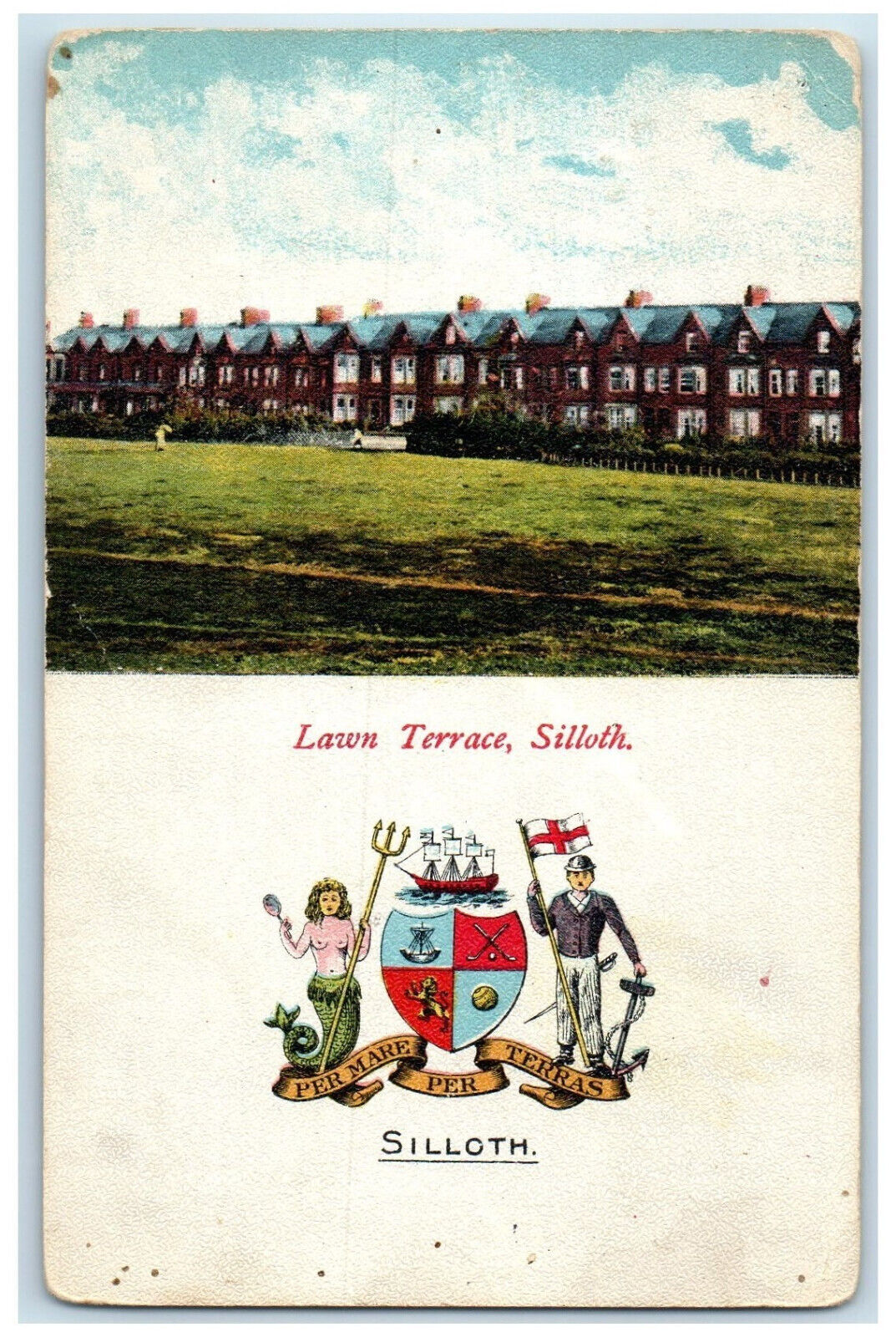 1908 Lawn Terrace Silloth Cumberland Cumbria England Germany Antique Postcard