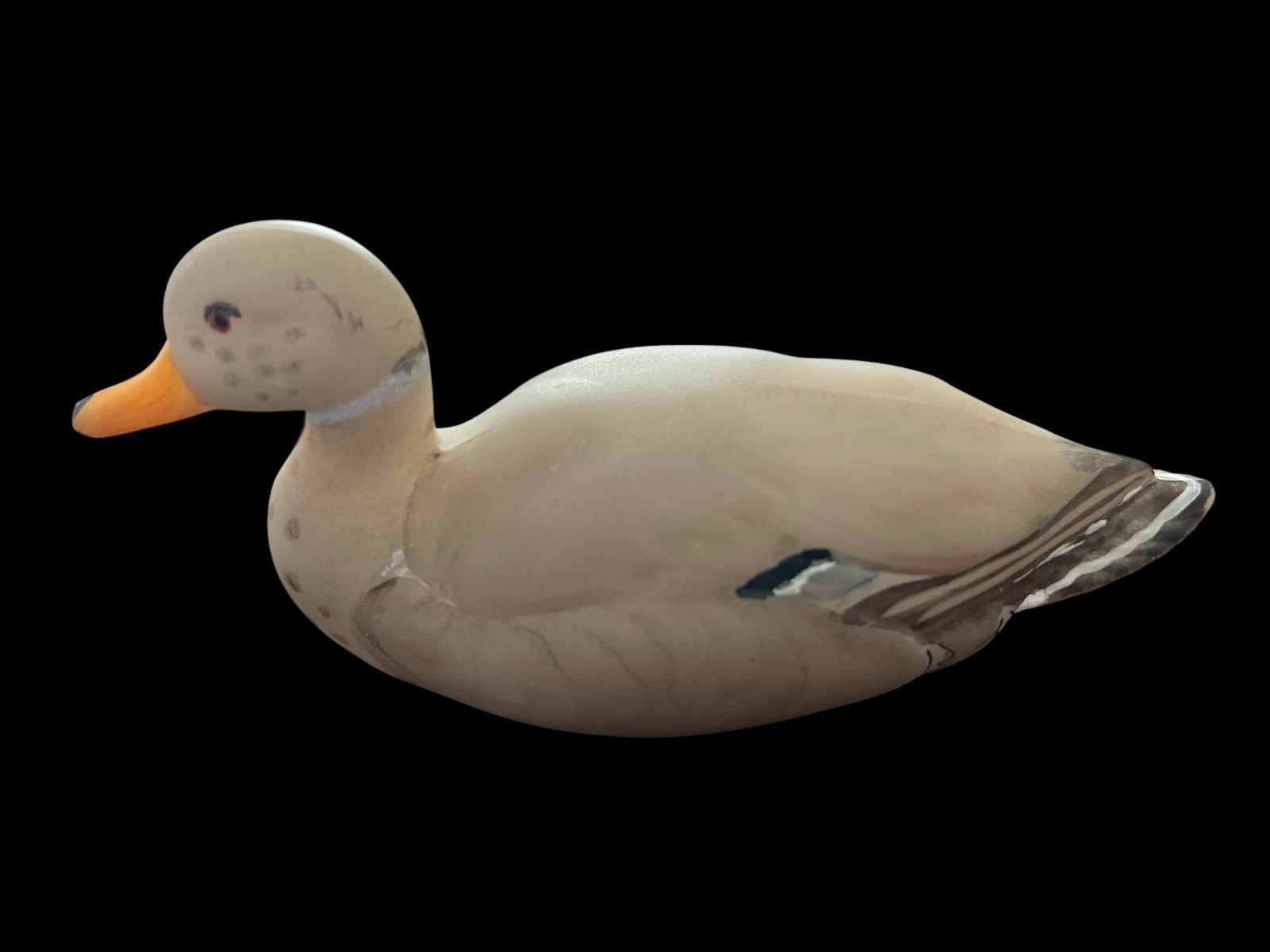 Vintage Fenton Hand Painted Mallard Duck Figurine by Signed Artist M Wagner