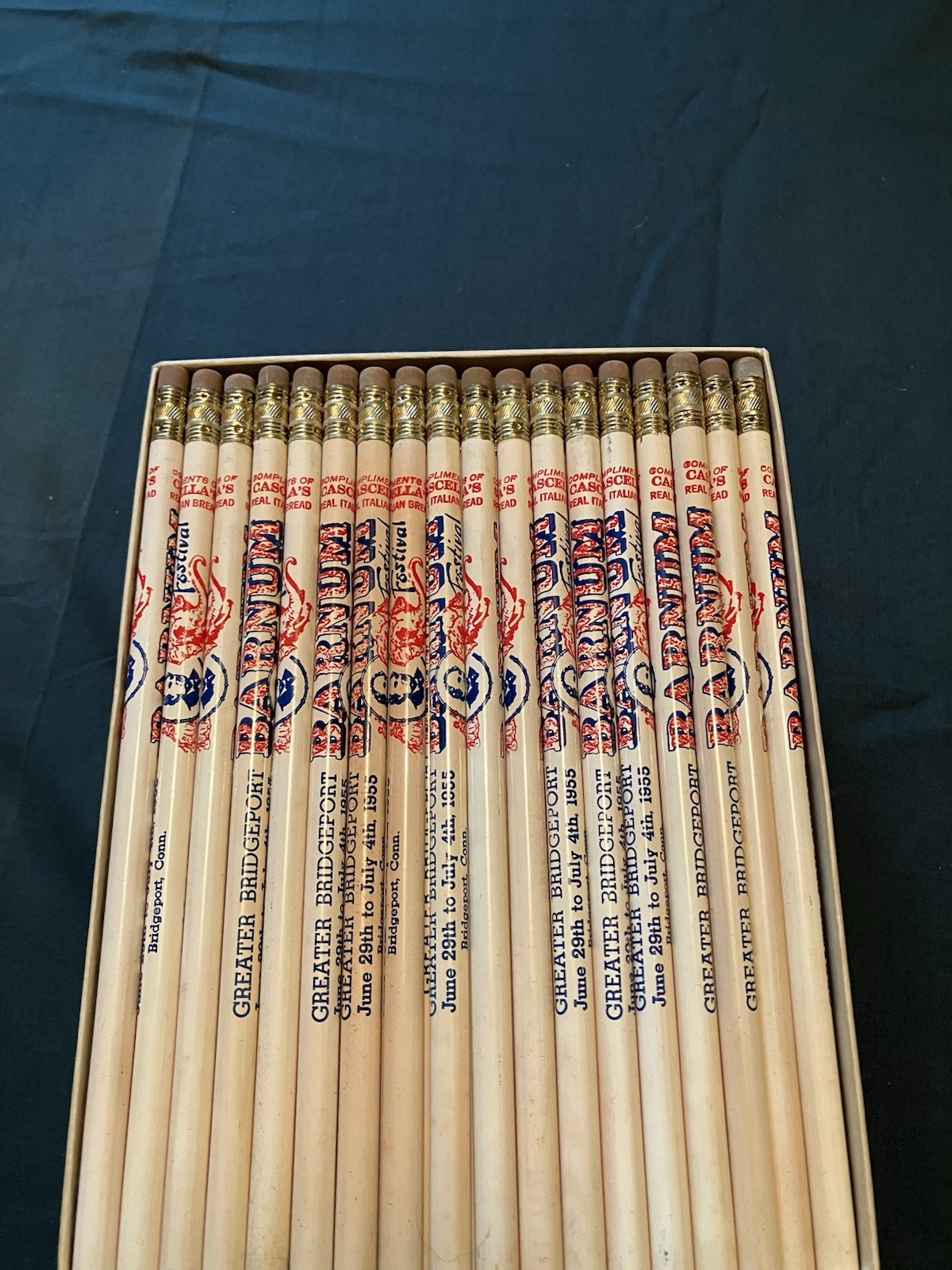 Rare PT Barnum Vintage 1954 Annual Barnum Festival Pencils ( ONE GROSS ) Rare PT Barnum Vintage 1954 Annual Barnum Festival Pencils ( ONE GROSS )