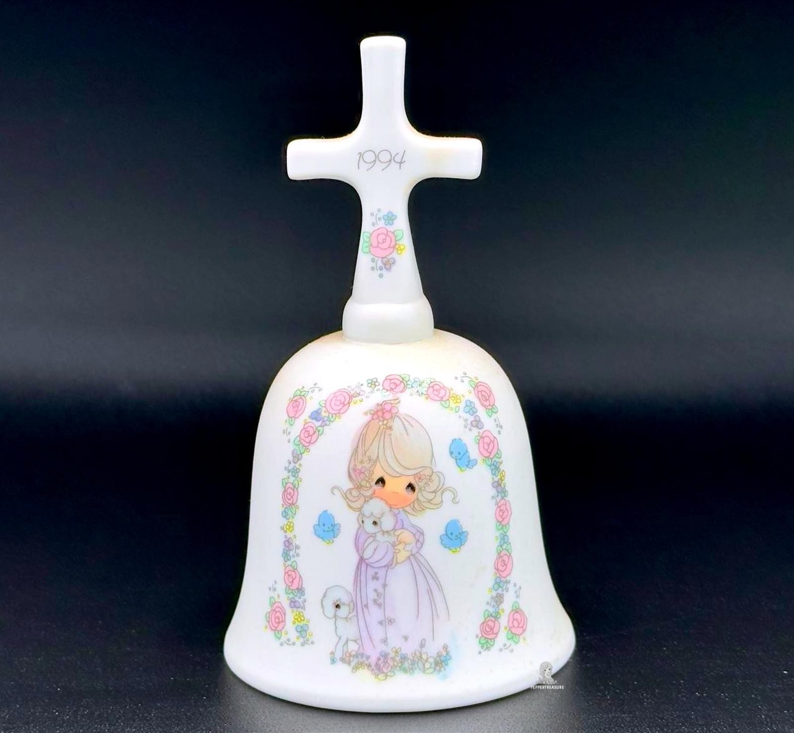 1994 Precious Moments Easter Bell Cross RARE Vintage Collectible Display Piece.
