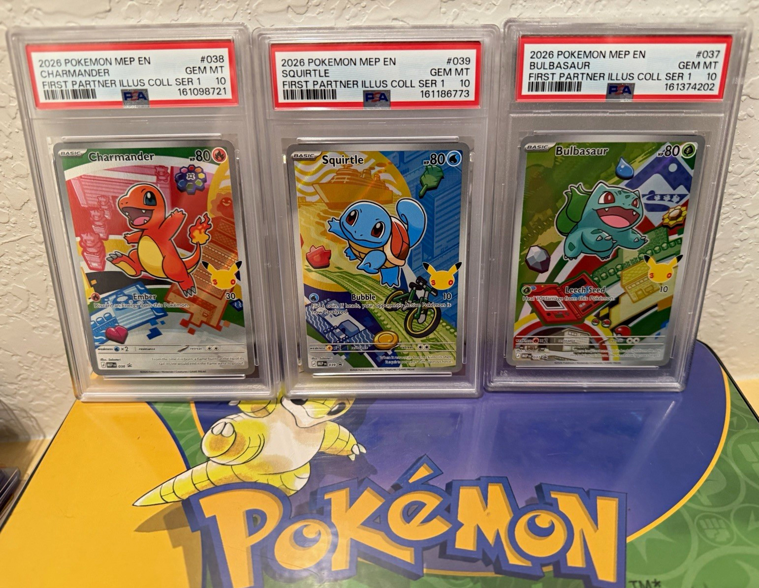 Pokémon PSA 10 2026 First Partner Illustrator Lot 3 EN #037-039 Starters