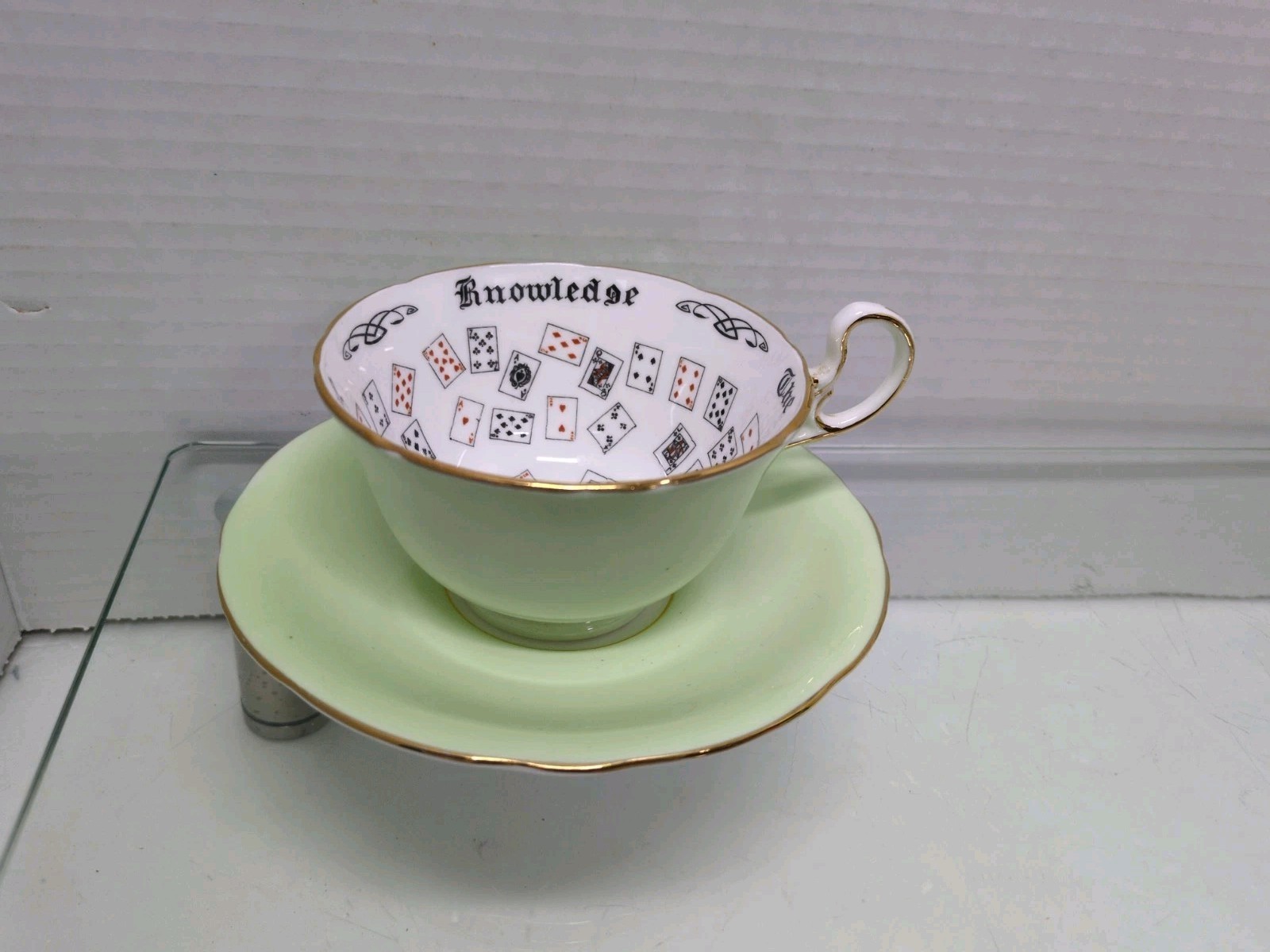 Vtg Bone China AYNSLEY England RaNo702537 The Cup Of Knowledge