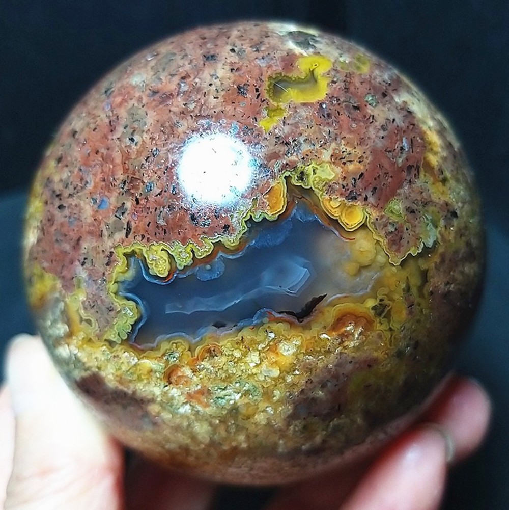 Rare 487.7g 70mm Natural Colorful Agate Crystal Ball Reiki Healing AB1362