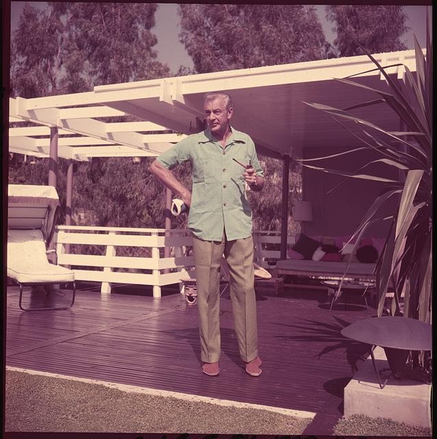Photo:Gary Cooper 1950s Patio Deck Outdoor Portrait