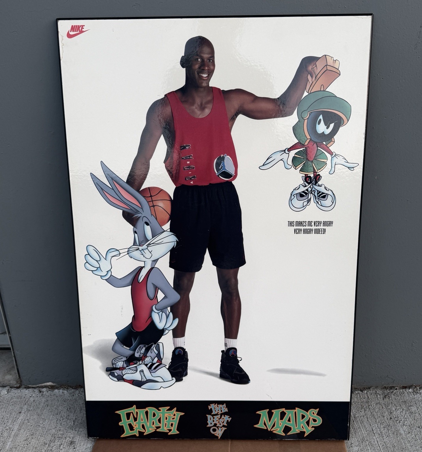 Vintage 1993 Nike Air Jordan VIII 8 Fiberboard Retail Store POP Display Sign Vintage 1993 Nike Air Jordan VIII 8 Fiberboard Retail Store POP Display Sign