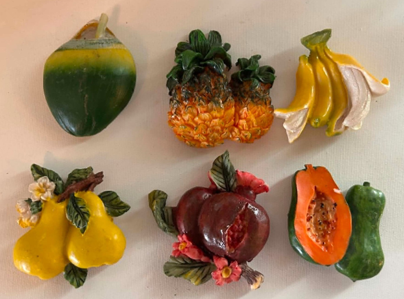 Vintage Magnets Refrigerator Kitschy Fruit Vegetable Kitchen Food Lot Of 6 3D