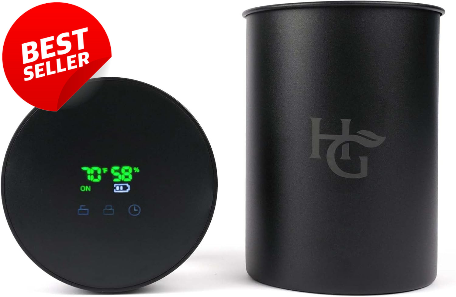 2L Smart Vacuum Curing Jar Built In Hygrometer Child Resistant Container - US