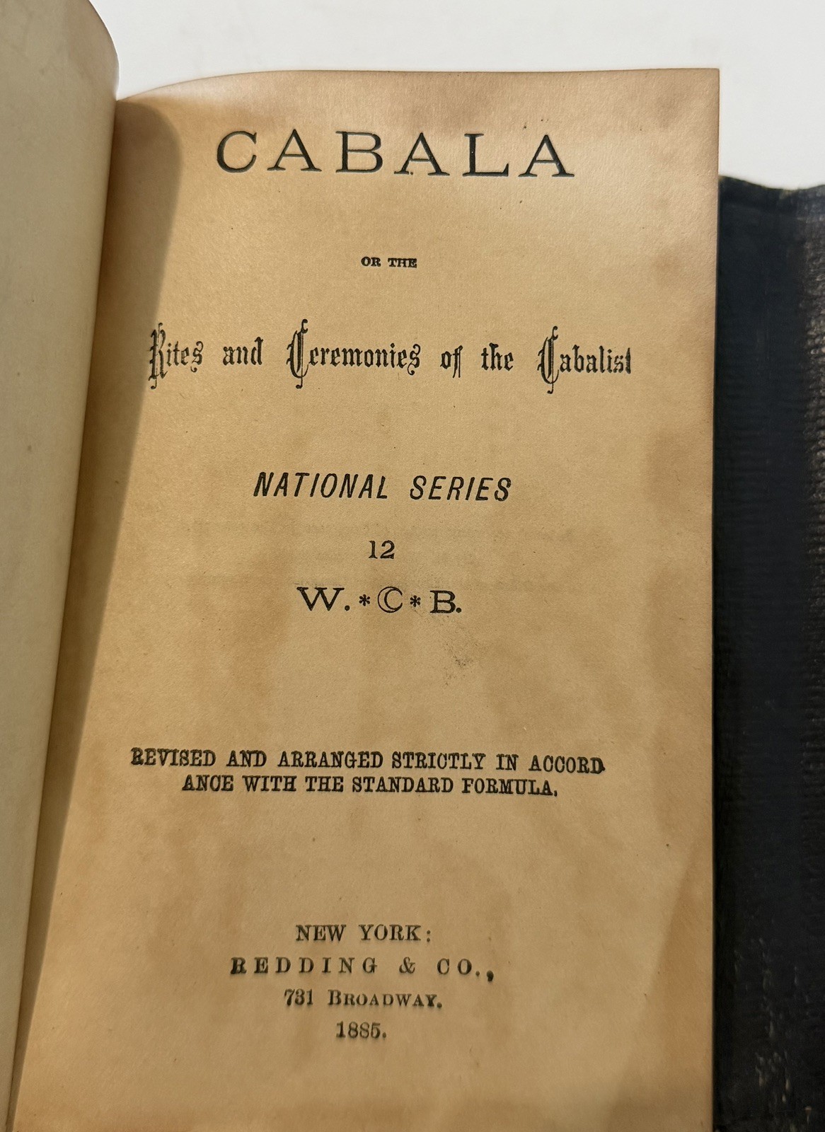 1885 Book- Cabala or the Rites and Ceremonies of the Cabalist (Jewish Mysticism)