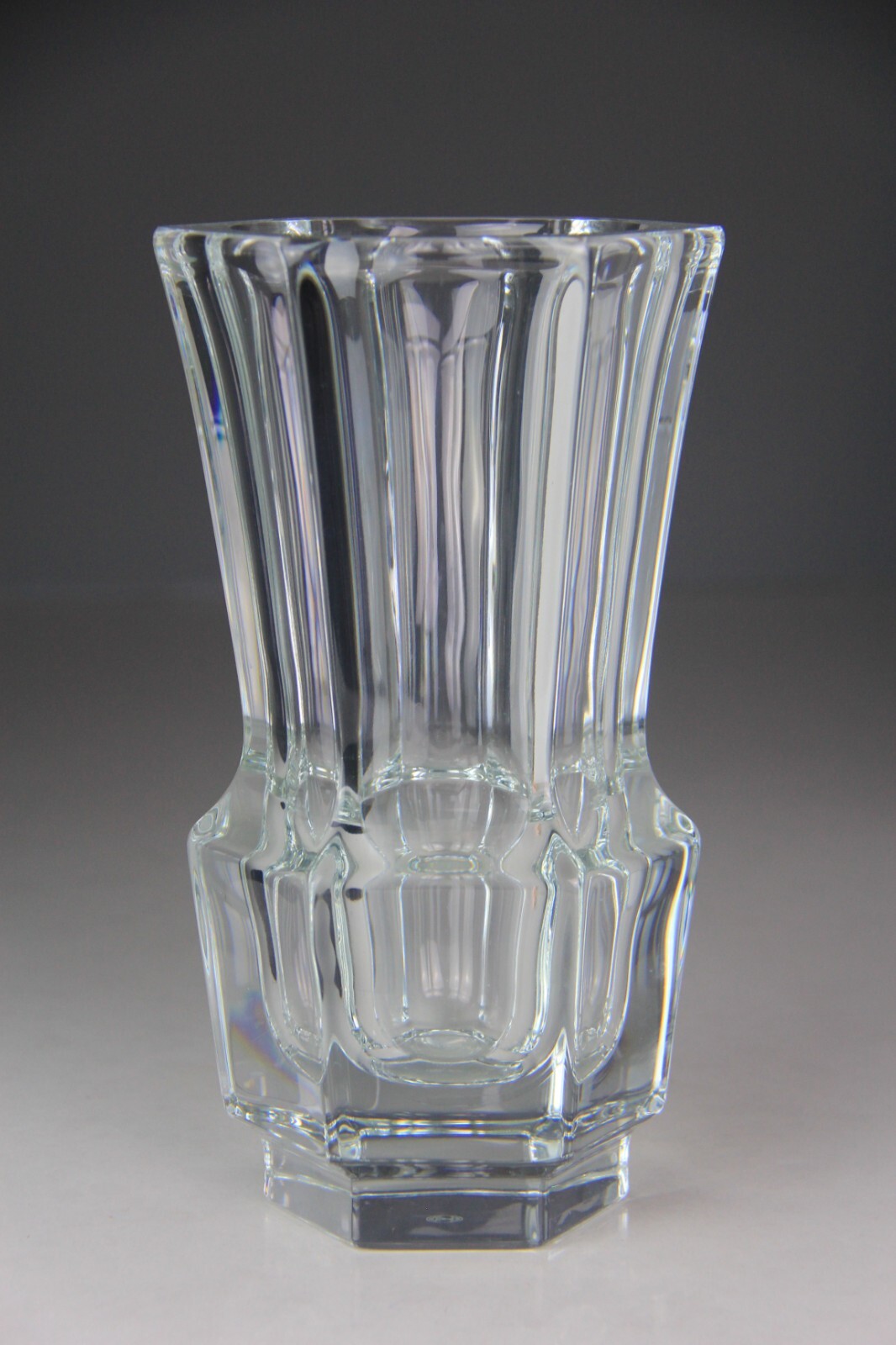 Mid Century Modern Large Cristal France Super Heavy Clear Crystal Glass Vase