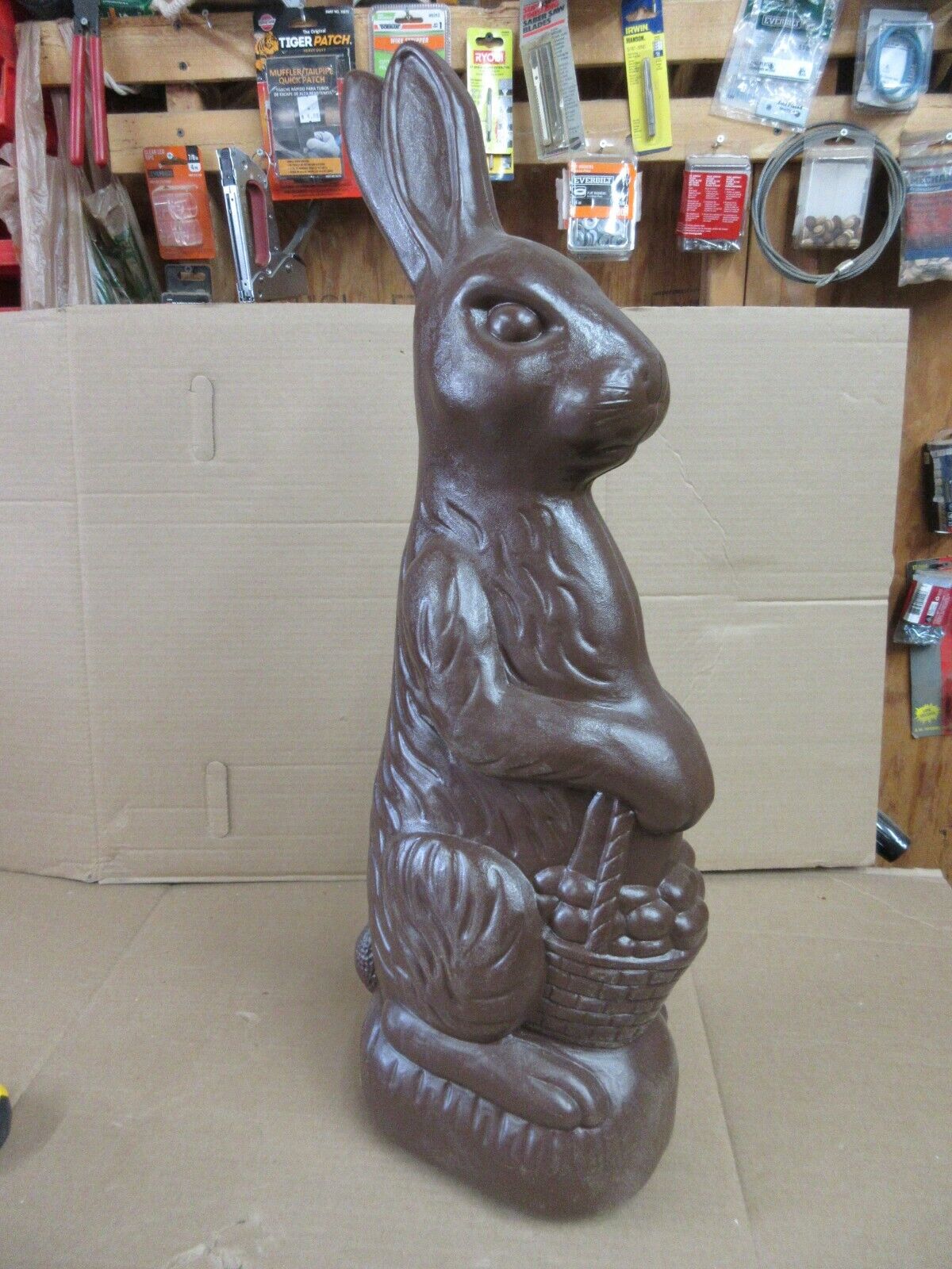 Vintage Don Featherstone Chocolate Easter Bunny 30.5 Inch Blow Mold   B