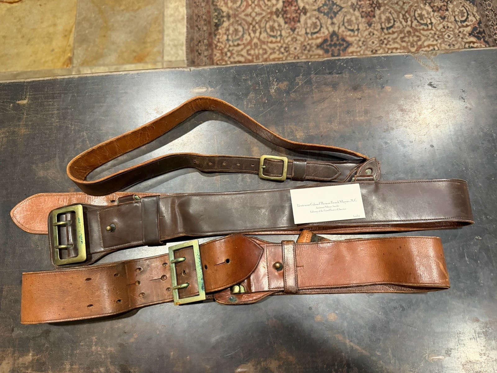 Pair Of US WW2 officers Belts From A US Col. Estate With Col ID