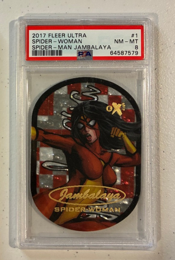 2017 Marvel Fleer Ultra Spider-Man Jambalaya Spider-Woman #1 PSA 8 Card