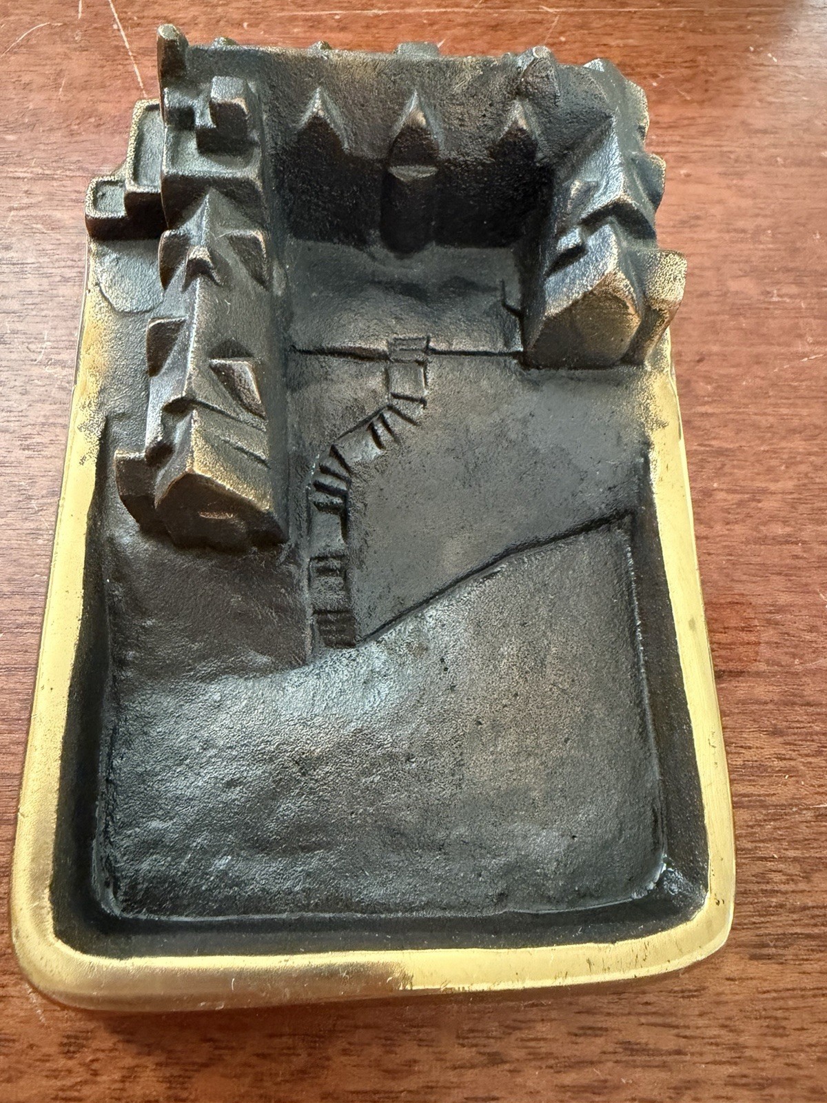 Antique 1934 Bronze Bowles Hall UC Berkeley Building  Paperweight Ashtray 3 lbs
