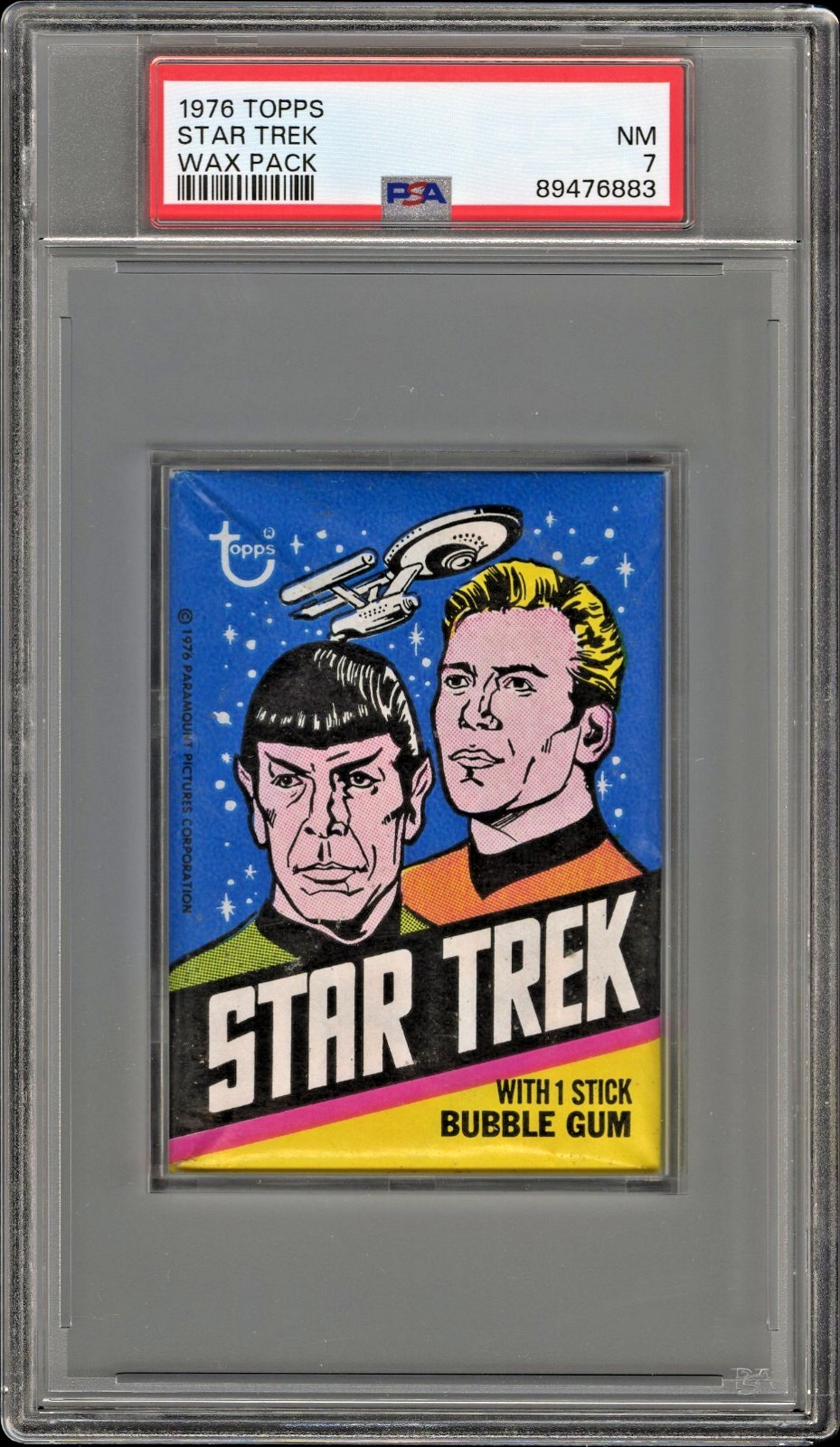 1976 TOPPS STAR TREK WAX PACK PSA 7