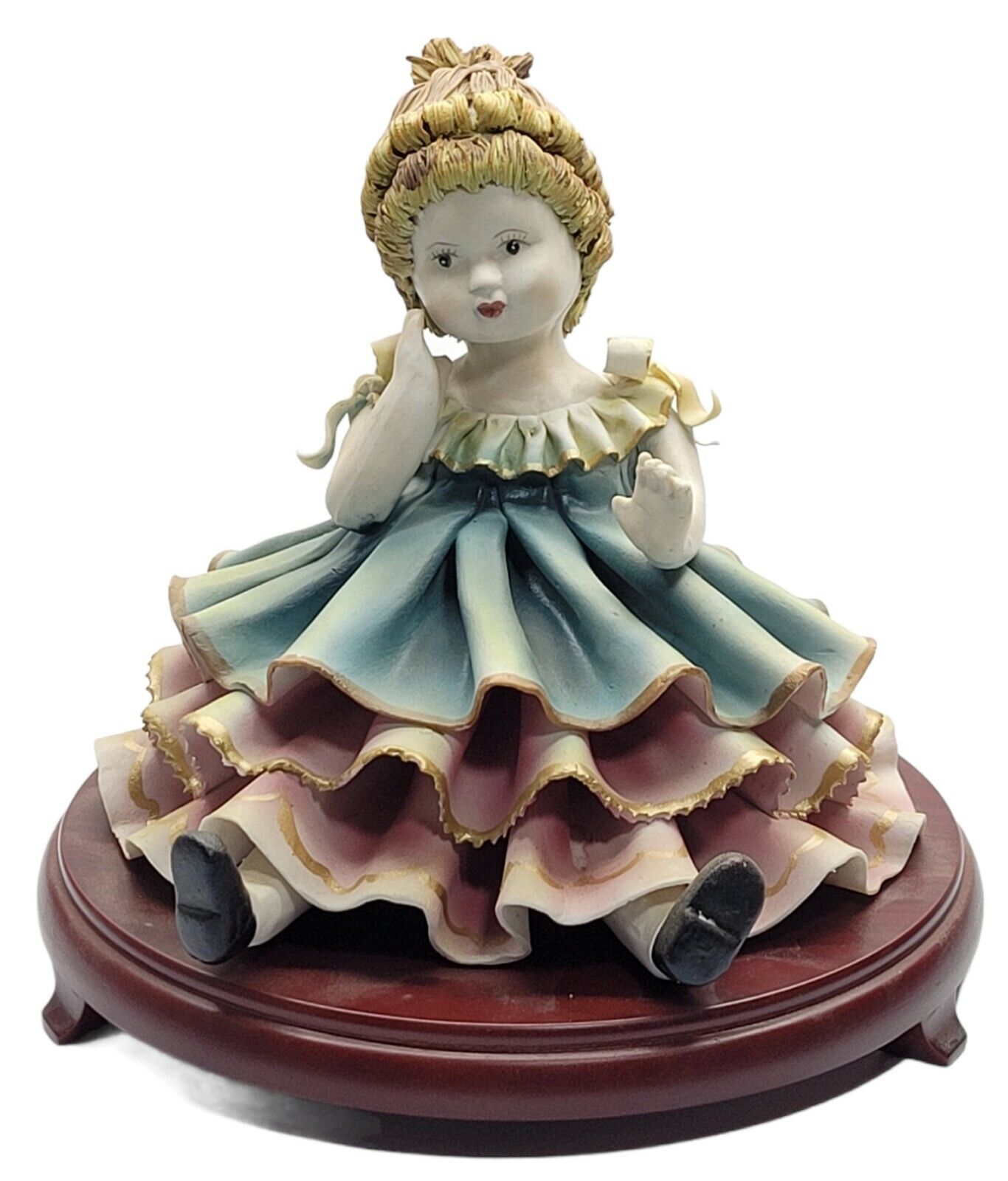 Sorelle Fine Porcelain Figurine Hand Painted Little Girl.