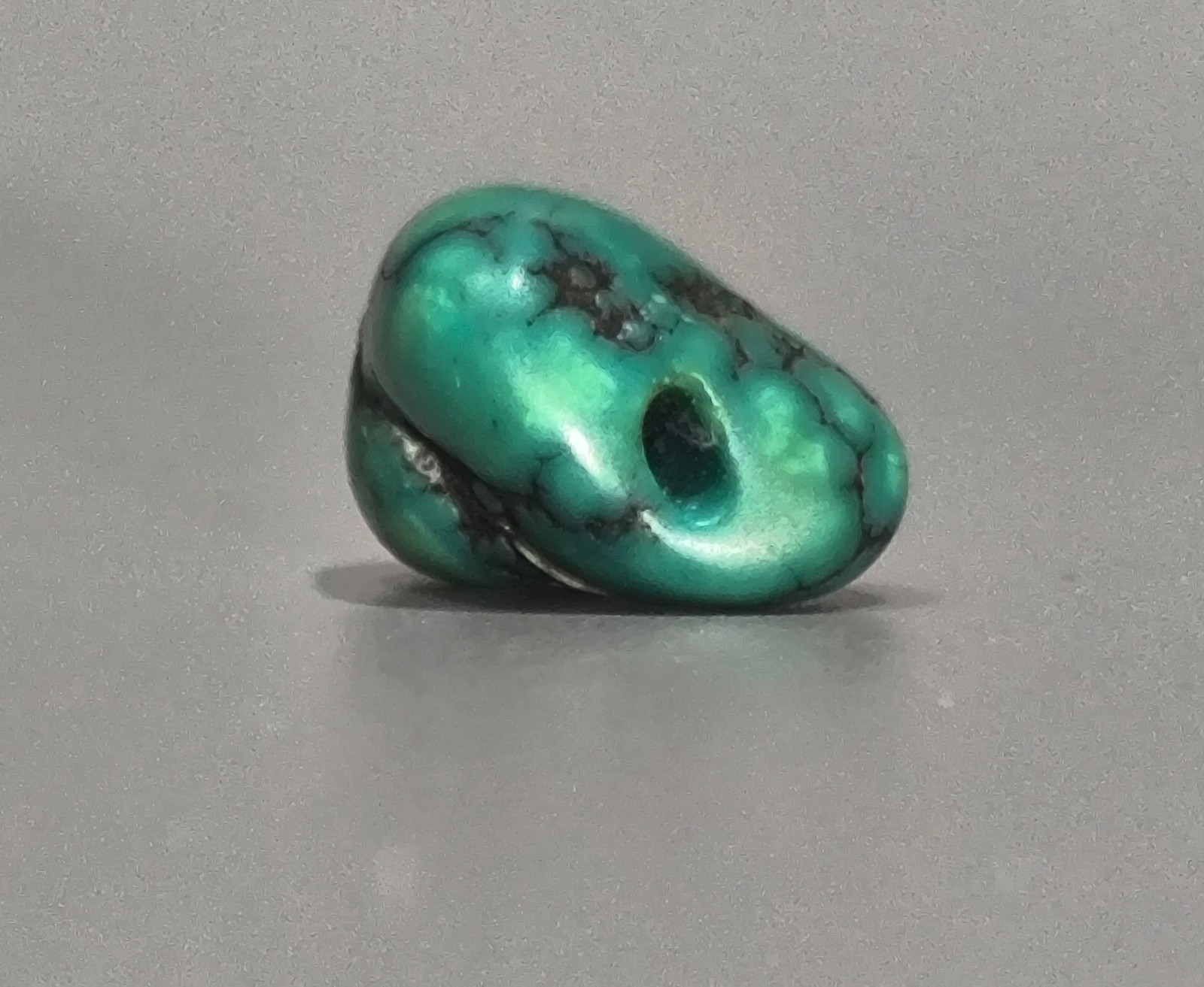 Tibet 18th Century Old Antique Noble Buddhist Jewelry Gem Turquoise Bead Amulet
