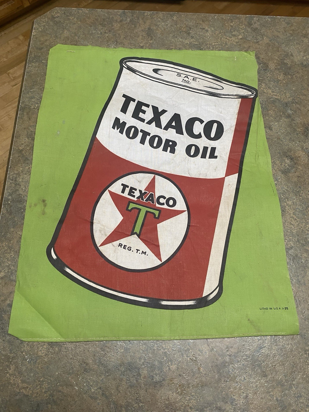 Original 1935 Texaco Oil Cloth Banner
