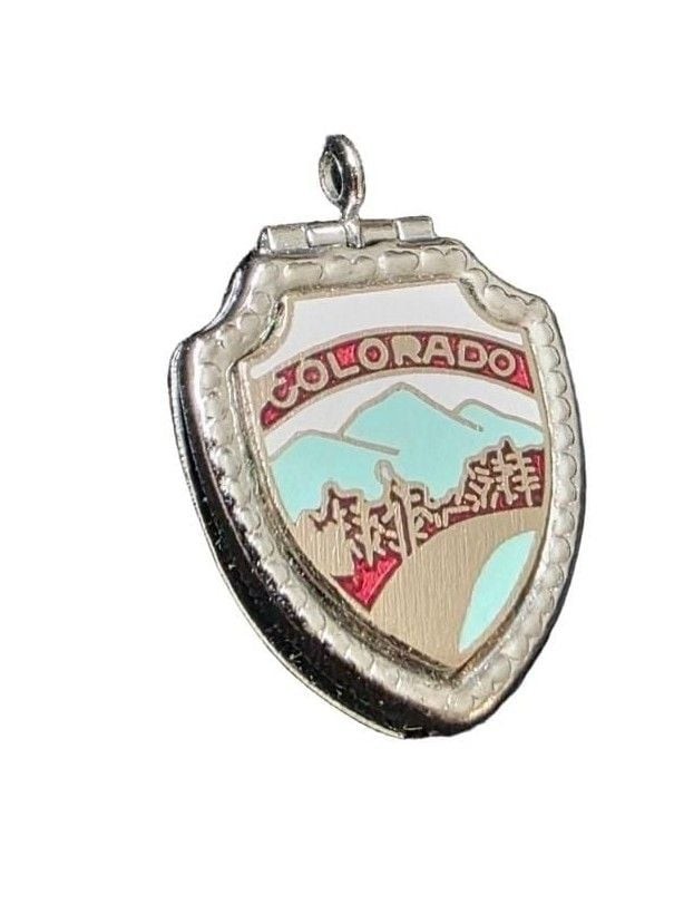 Vintage Colorado Souvenir Enamel Shield Locket