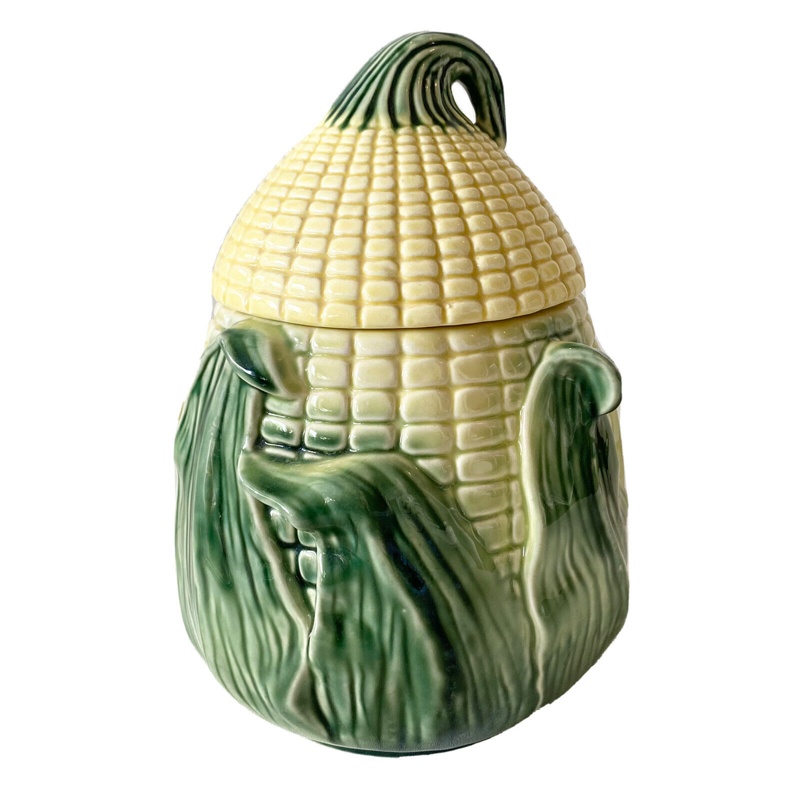 Vintage Stanfordware Stanford Pottery Corn Cob Cookie Jar Cannister 9”
