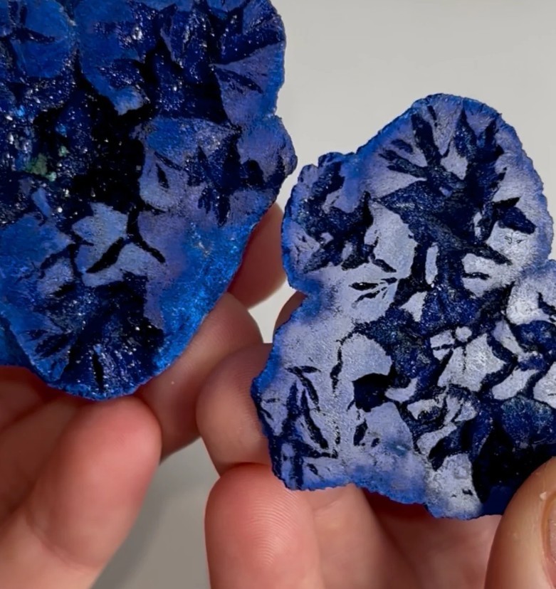 Deeply Saturated Royal Blue Azurite Geode Pair – Mikheyevskoe Mine, Russia
