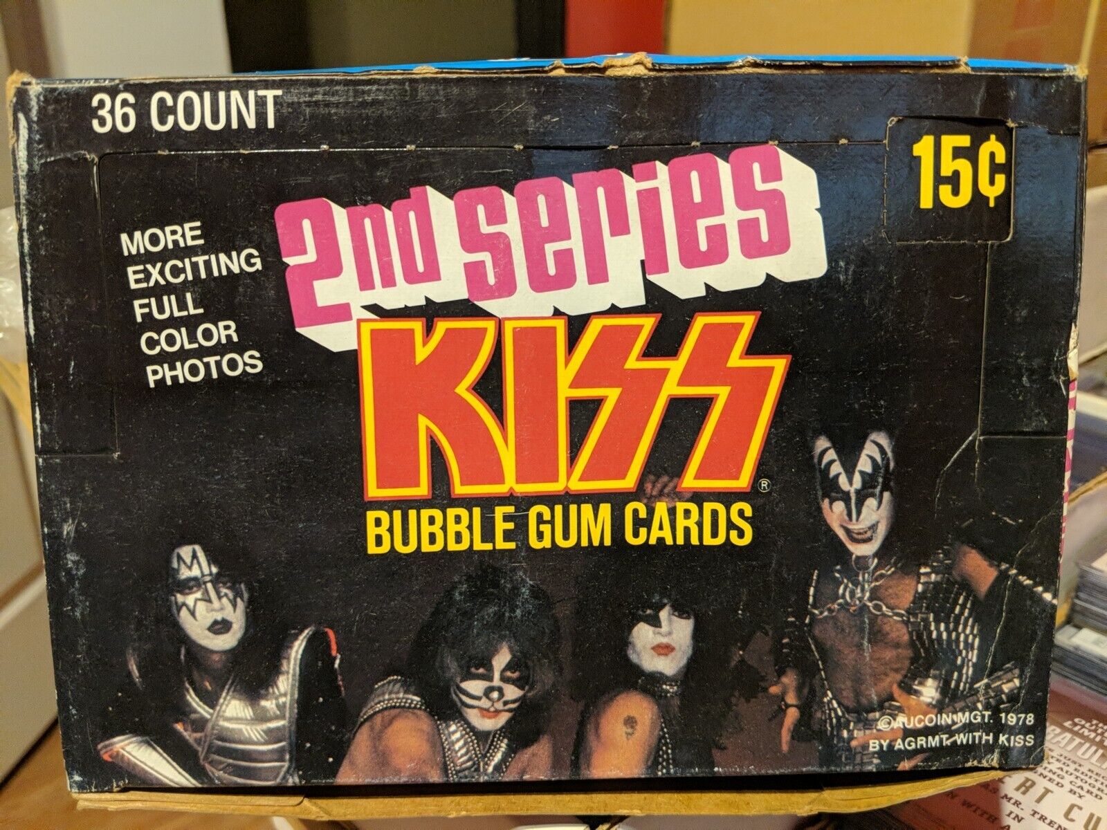 1978 Donruss KISS Series 2 Empty Display Box + 1 Wrapper EX *Vintage - Rare*