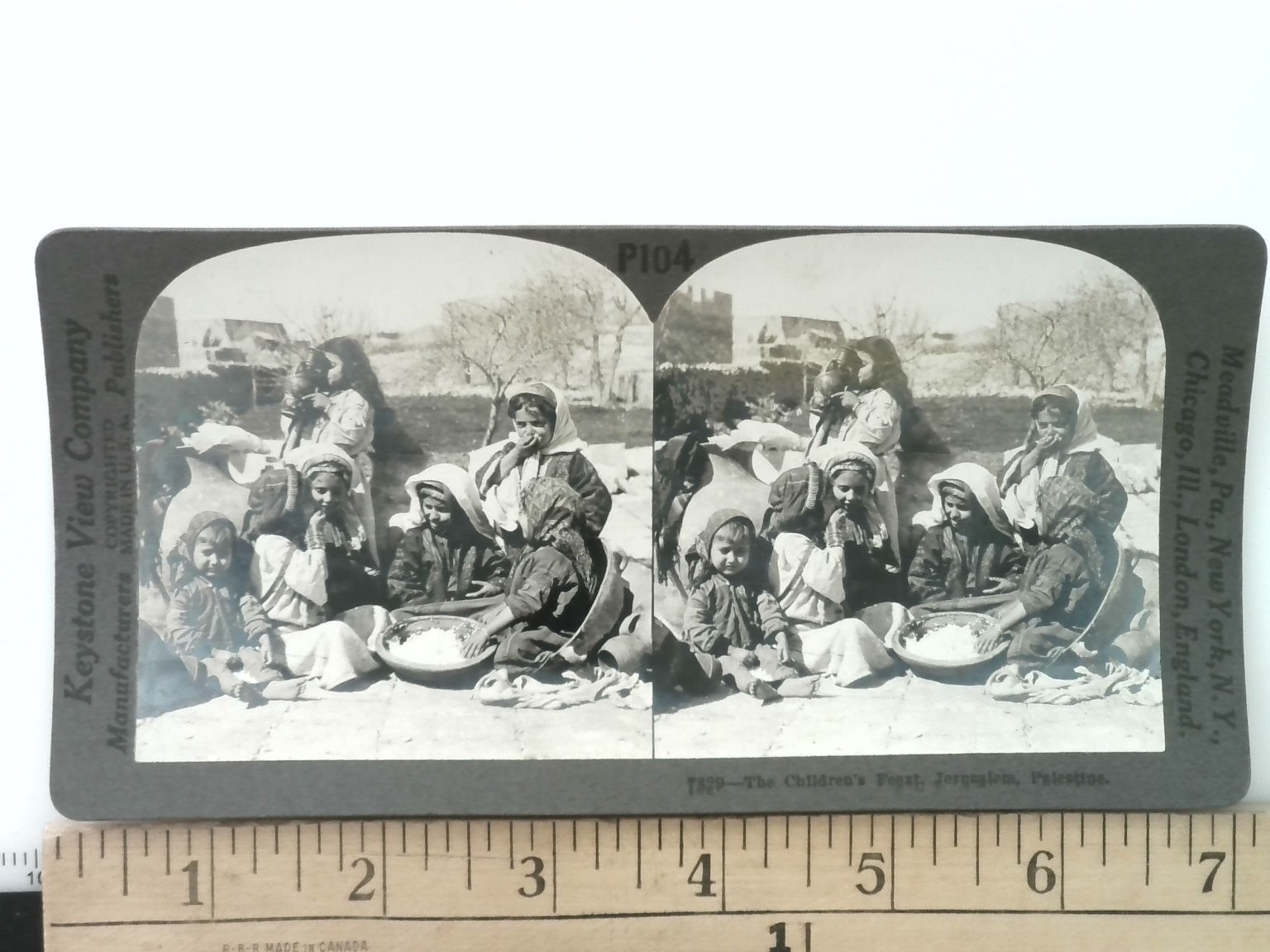 Children's Feast Jerusalem Palestine Stereoview Keystone View Co. P104