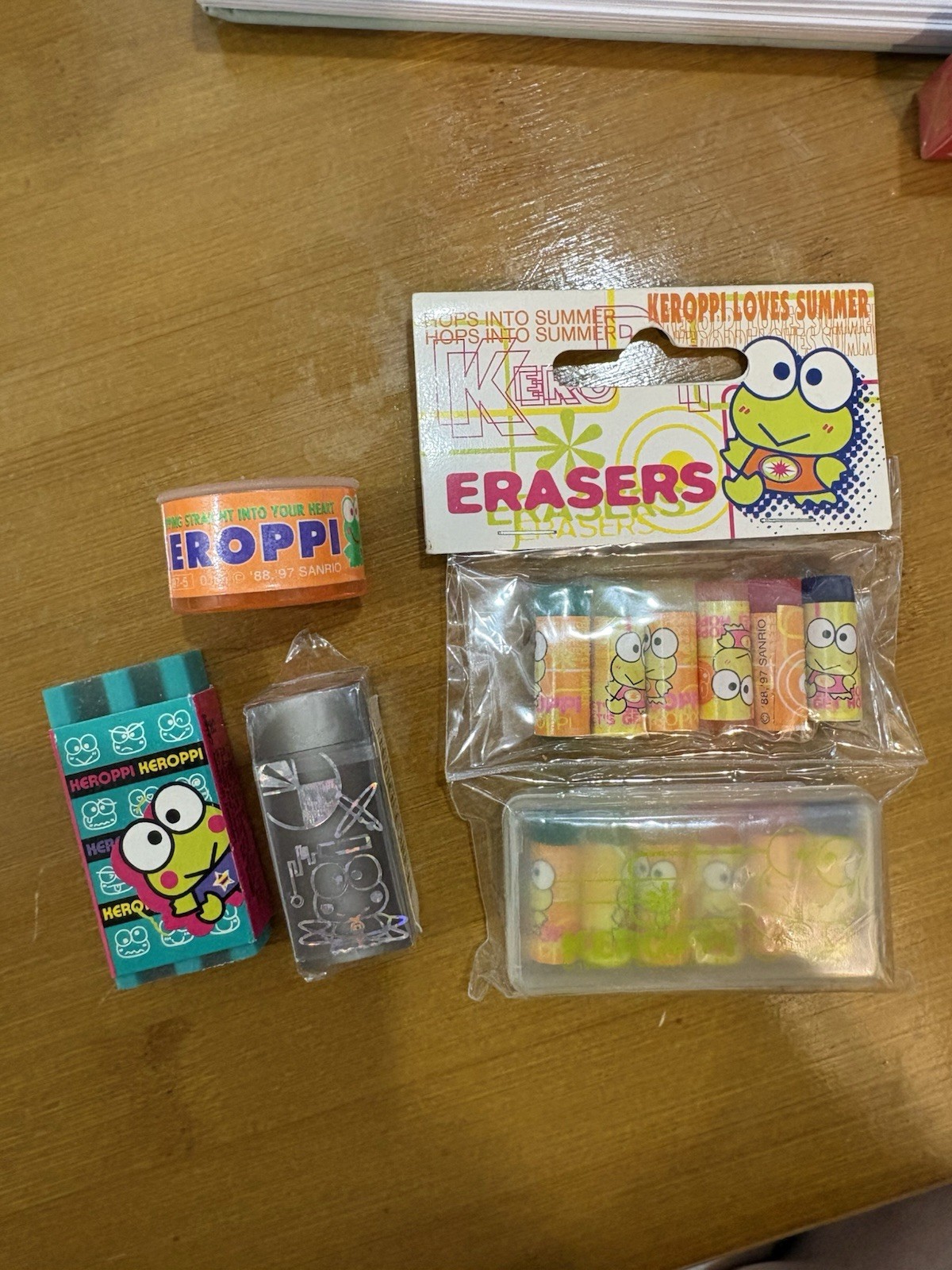 Vintage 90s Sanrio Keroppi Eraser Lot Set Original Hamburg Germany