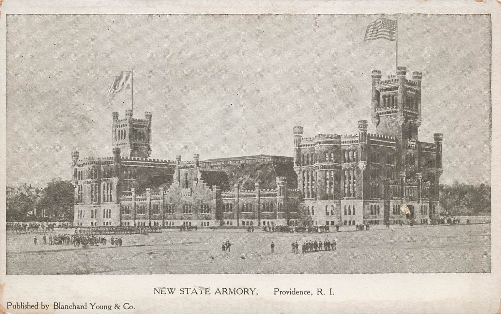 STATE ARMORY BUILDING & GROUNDS POSTCARD PROVIDENCE RI RHODE ISLAND 1905
