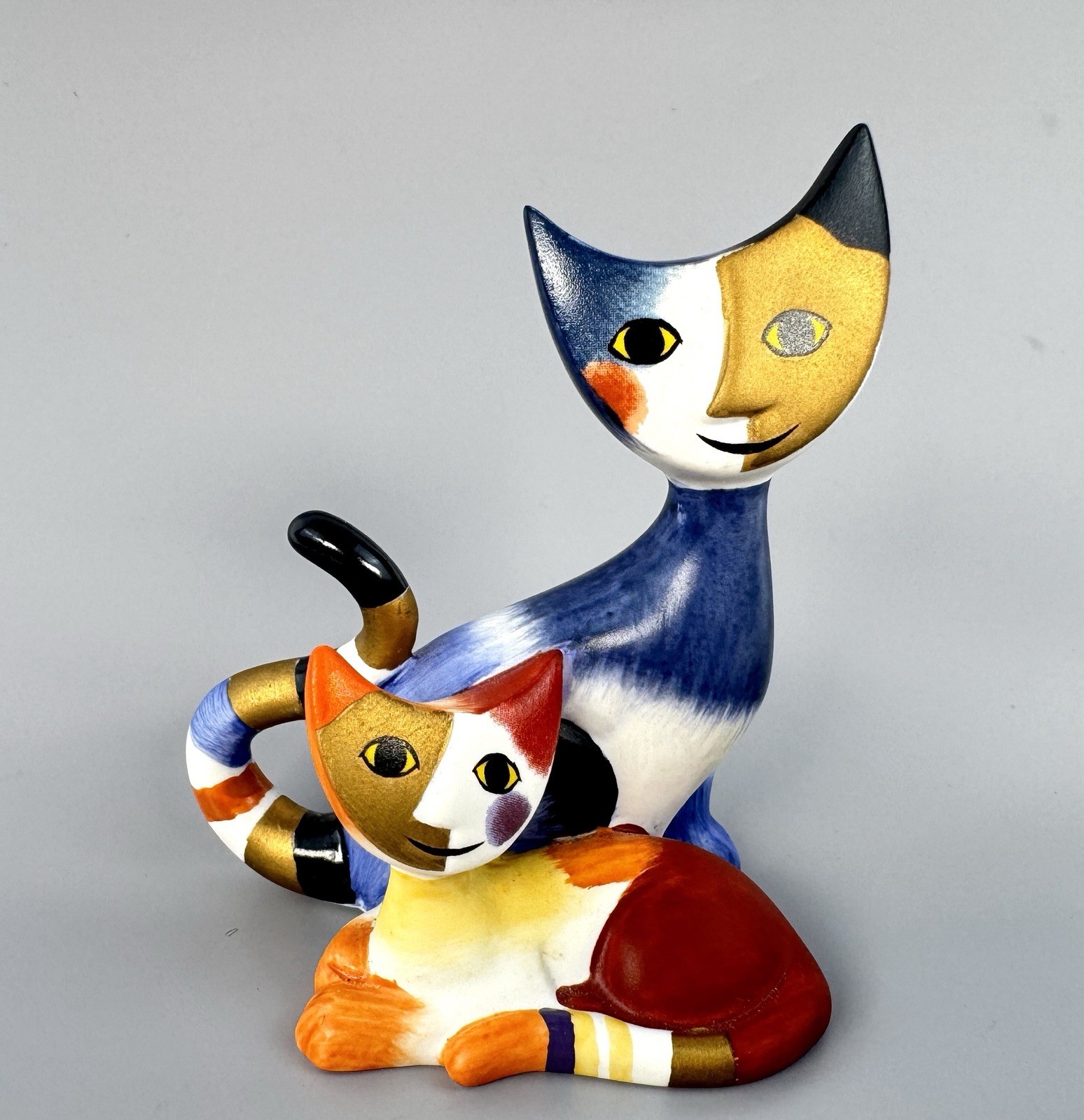 Goebel Rosina Wachtmeister Lidia & Lidio Cat Figurine 3” Porcelain