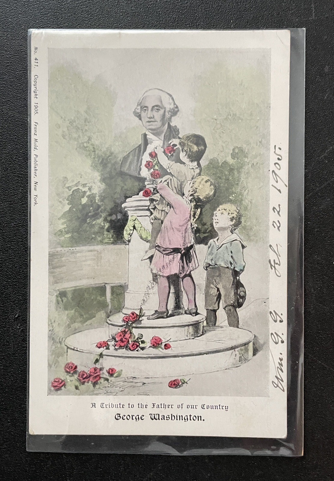 1905 George Washington With Kids UDB Vintage Postcard By Franz Huld