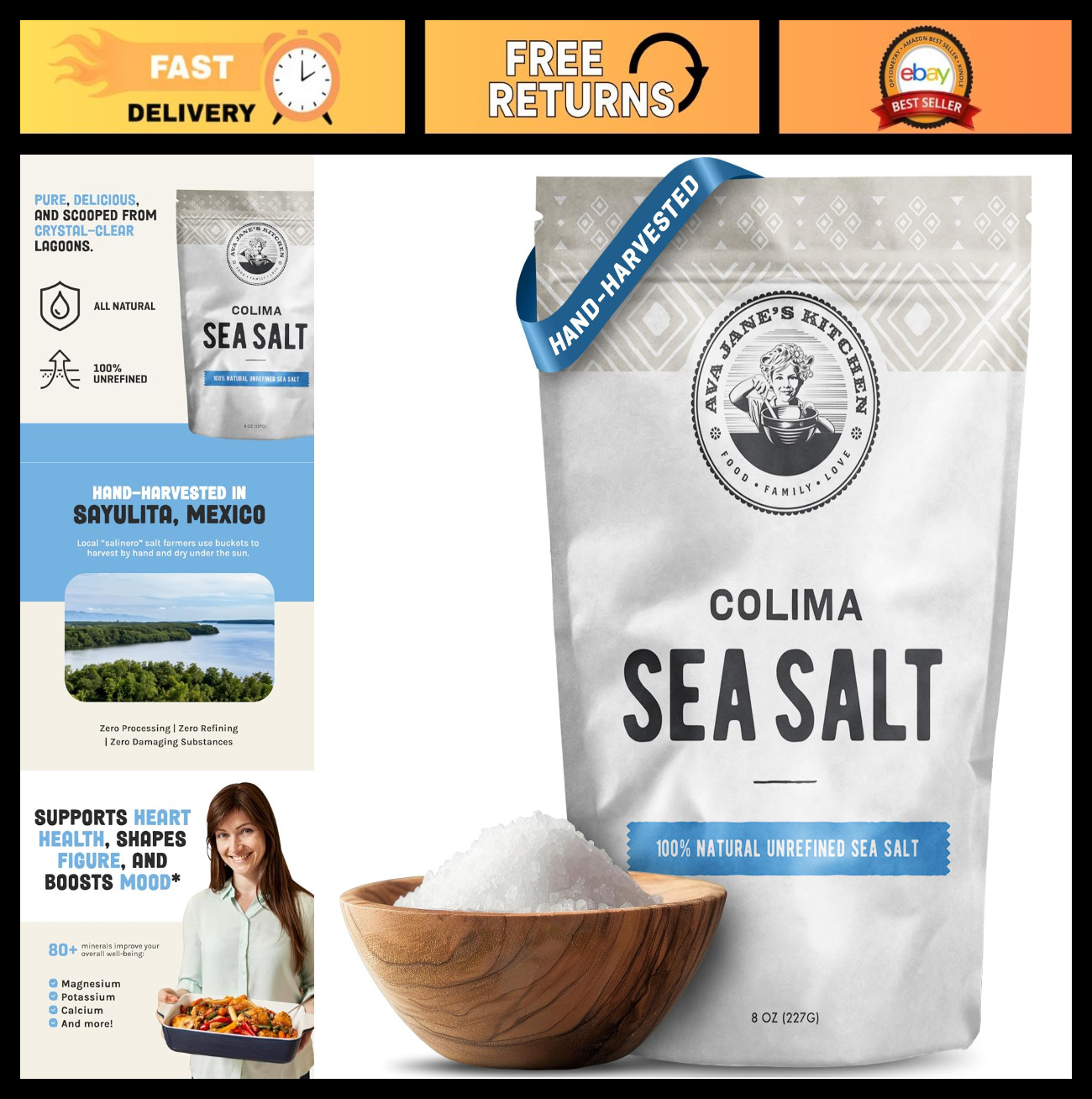 Colima Coarse Sea Salt, 227 Servings