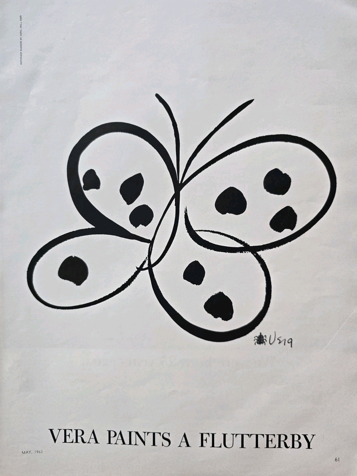 1963 Women's Vera Paints  A Flutterby vintage butterfly Art ad 