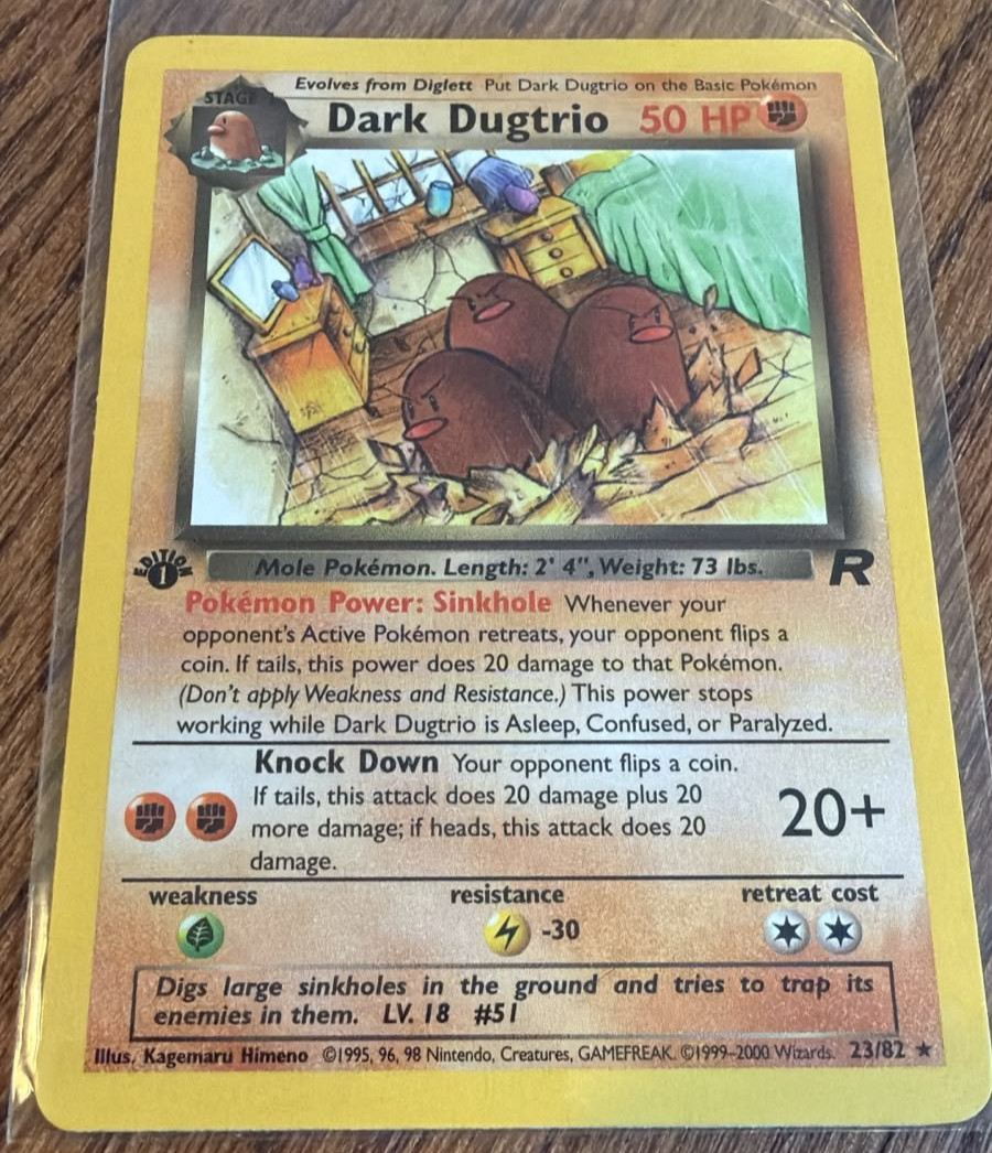 Pokemon Dark Dugtrio 23/82 1st Edition Rare WOTC Team Rocket 2000