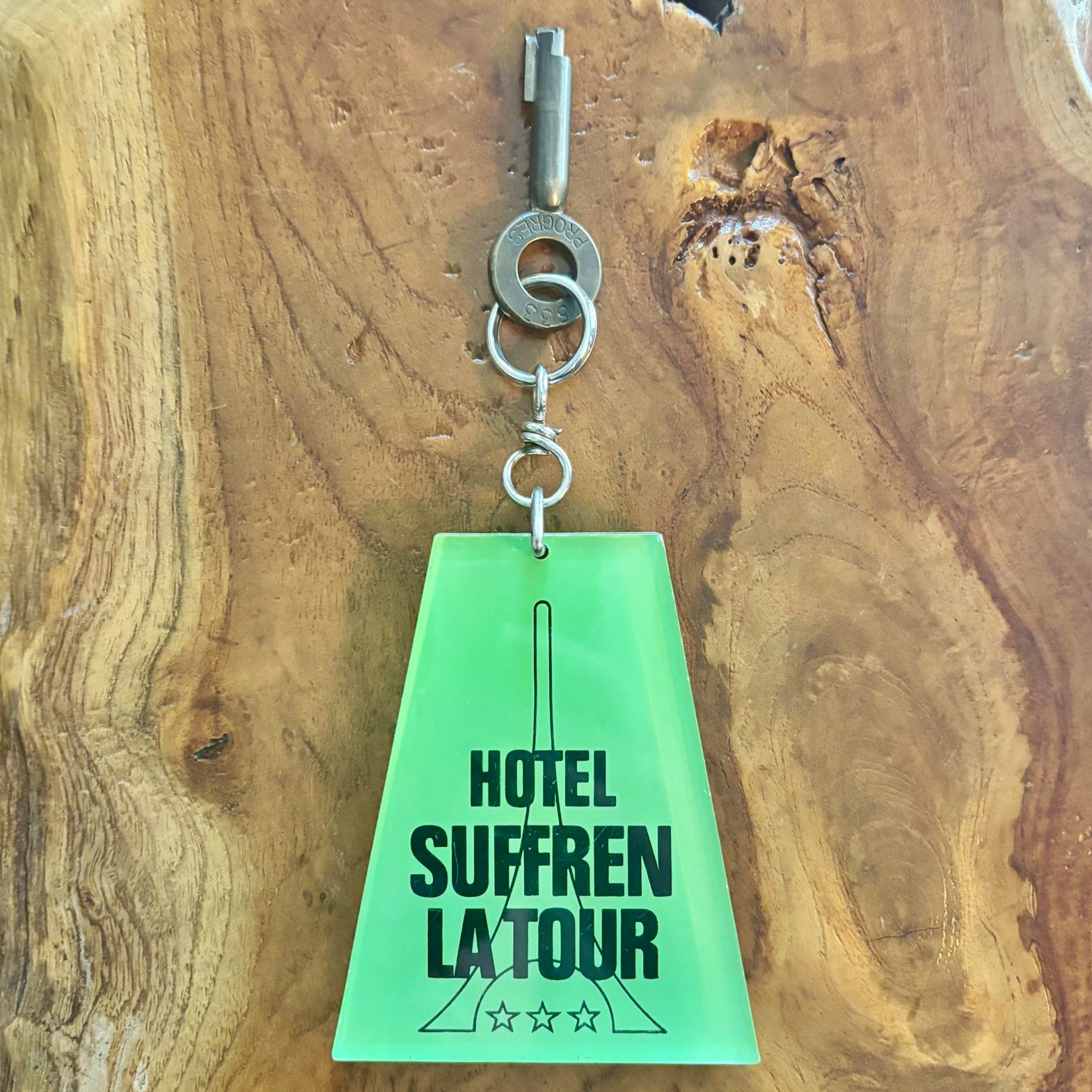 Vintage 1970s / 1980s Mid Century Hotel Suffren La Tour Hotel Key Paris France 