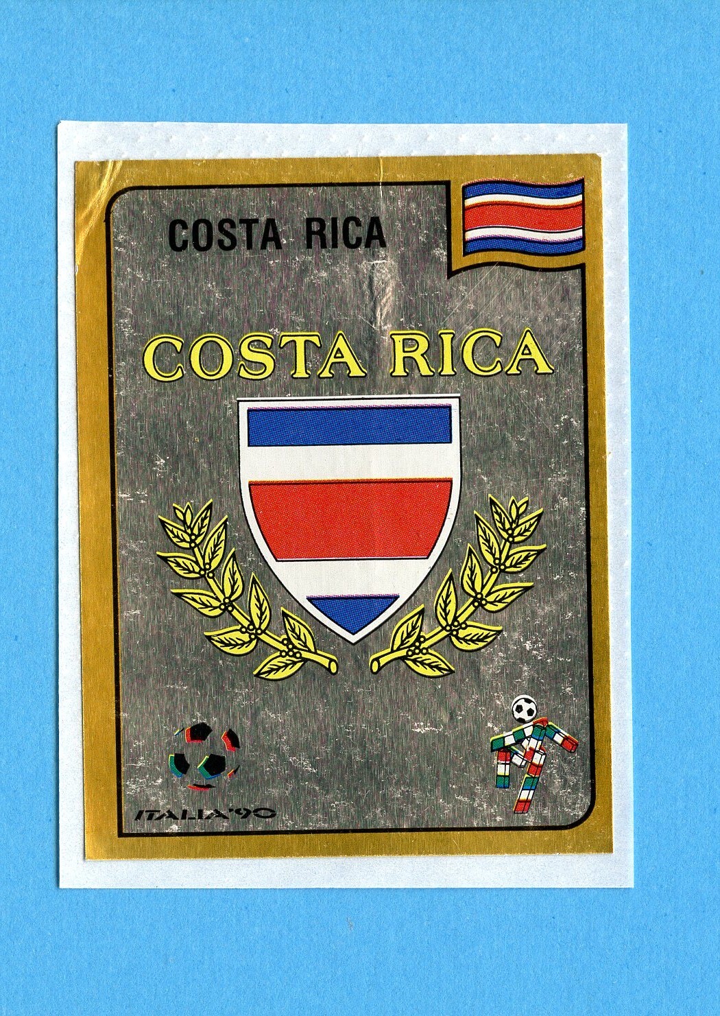ITALY 90 -Panini 1990 - Figurine - Sticker No. 182 - COSTA RICA BADGE -Rec