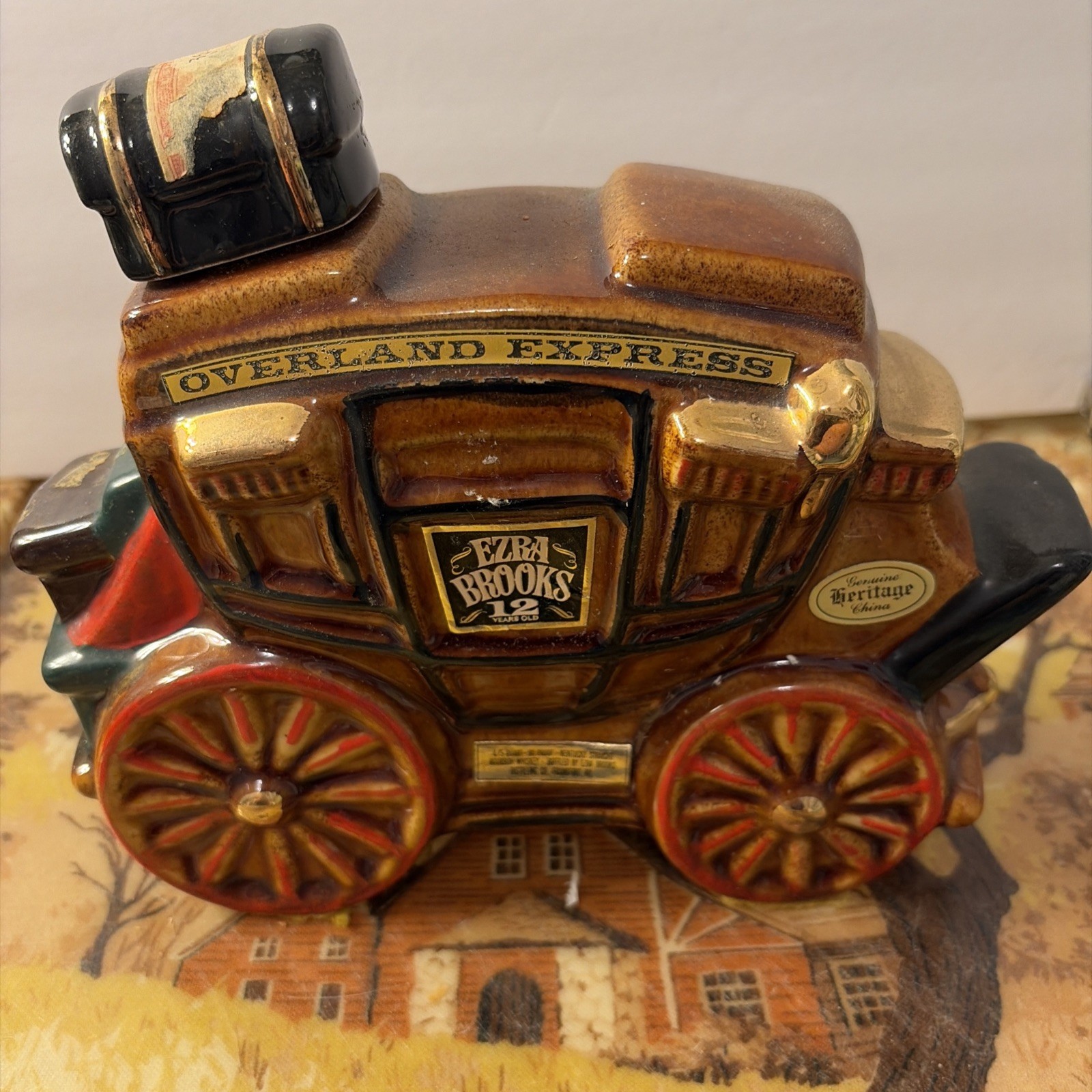 Vintage Ezra Brooks Overland Stagecoach Decanter Whiskey Wagon Western Coach