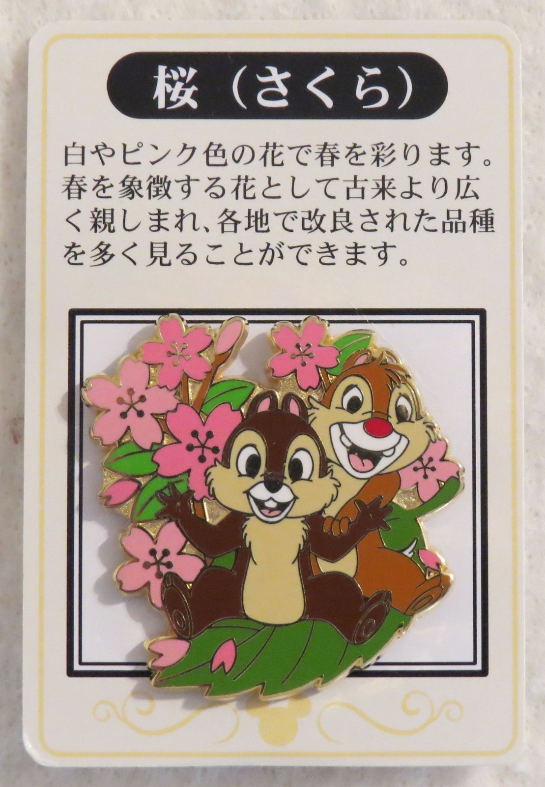 JDS Disney Pin Chip and Dale Sakura Cherry Blossoms Flowers of the Month LE800
