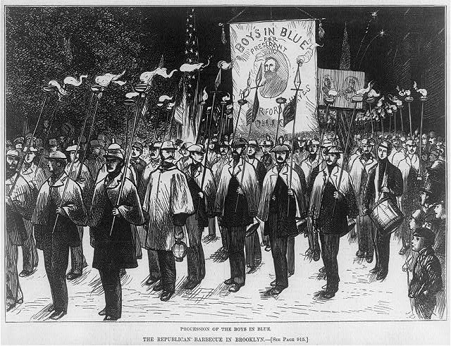 Photo:Brooklyn New York 1876 Republican Barbecue Boys in Blue Procession