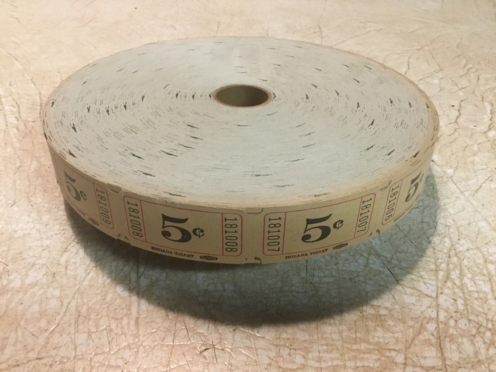 Vintage/antique amusement park ticket Roll 5 Cent NEW Indiana Ticket Company