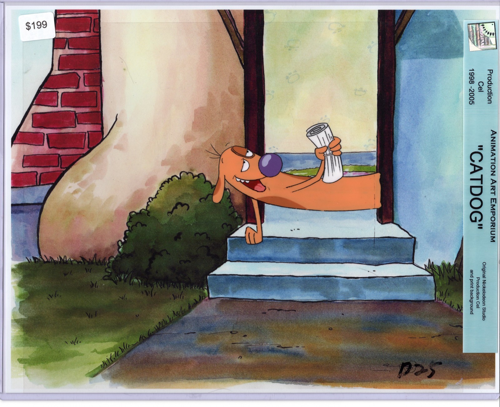 ROCK BOTTOM PRICE    Here is a Catdog Production cel on print background
